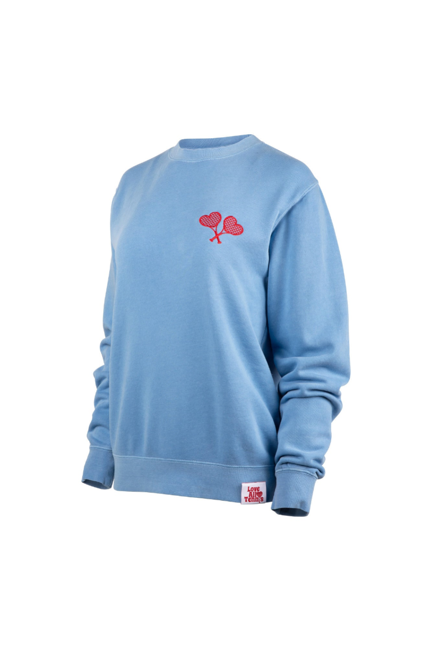 Love All Tennis Women's Blue Fay Crew Neck Sweatshirt