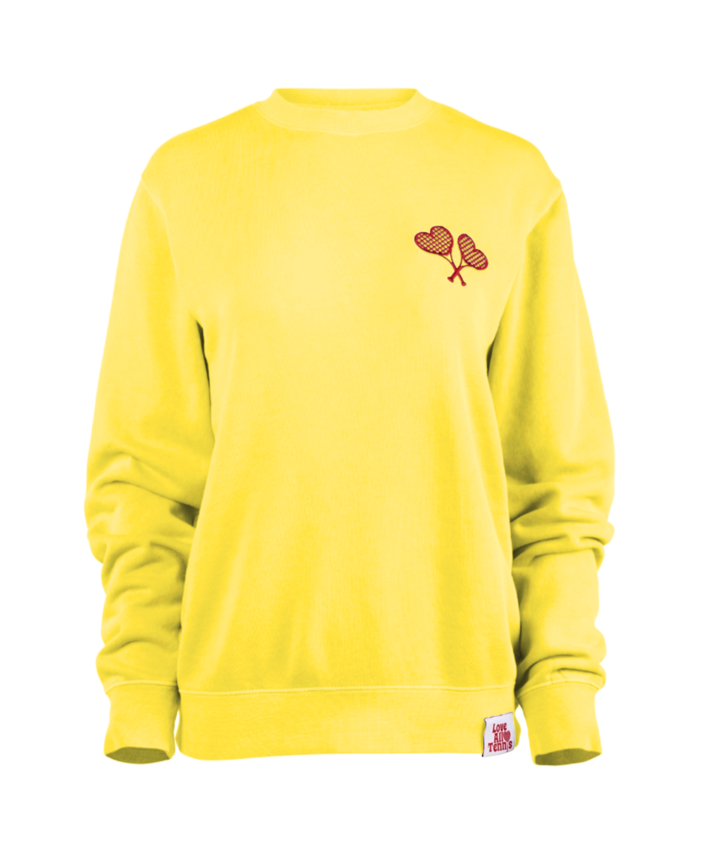 Love All Tennis Women's Yellow Fay Crew Neck Sweatshirt